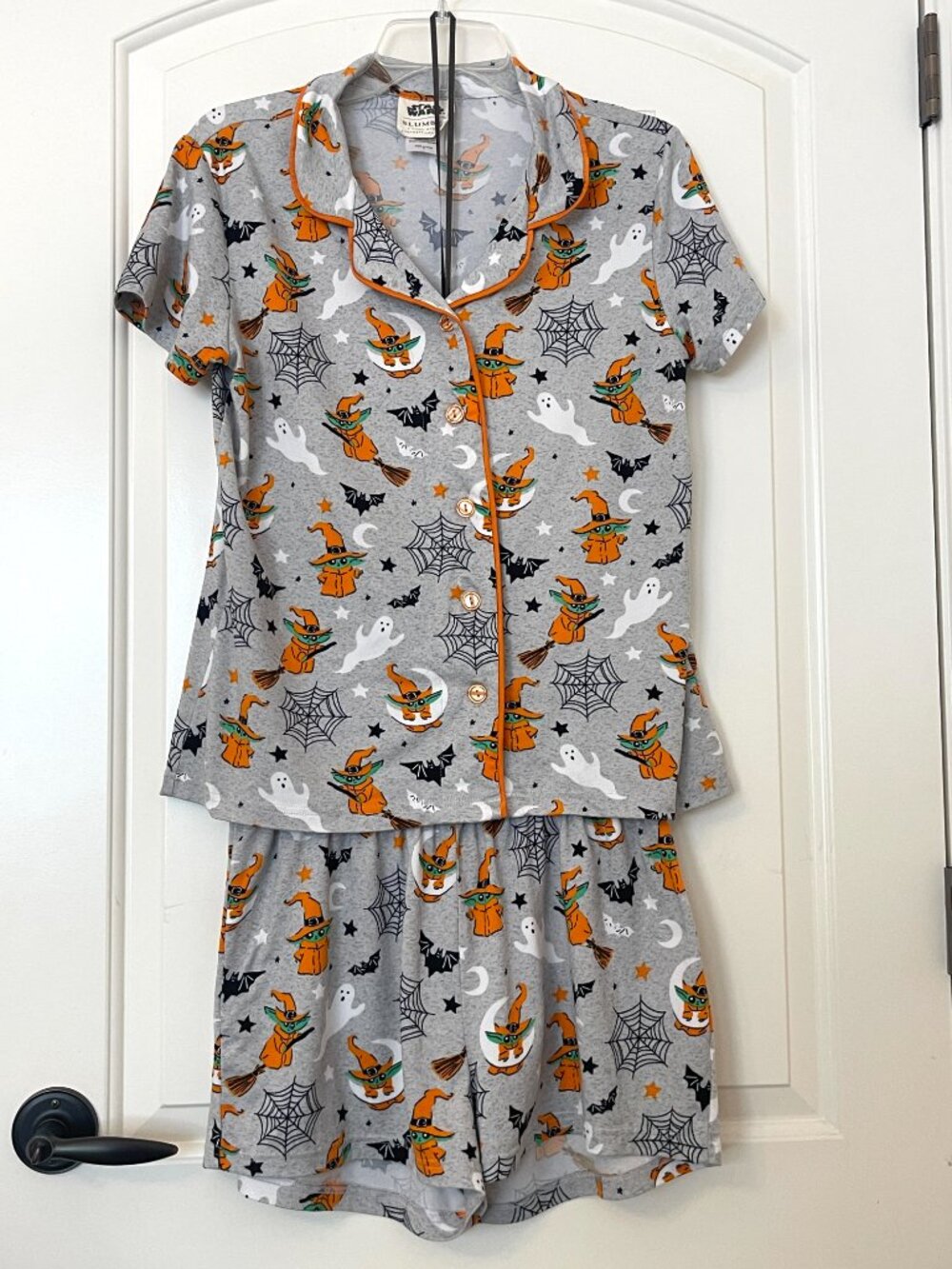 Star Wars Slumber Pajama Set 2 Pc Lounge Halloween Baby Yoda Top Shorts Small